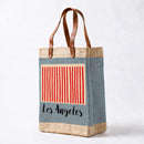 The Long Handled Market Bag in Cool Gray "Los Angeles Stripes"