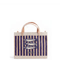Petite Market Bag in Navy Stripe with hand-beaded glass sardines by Apolis