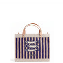 Petite Market Bag in Navy Stripe with hand-beaded glass sardines by Apolis