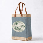 The Long Handled Market Bag in Cool Gray "Los Angeles Coastline"