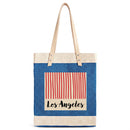 Market Tote in Cobalt "Los Angeles Stripes"