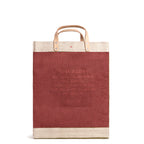 Market Bag in Cranberry "Los Angeles Coastline"