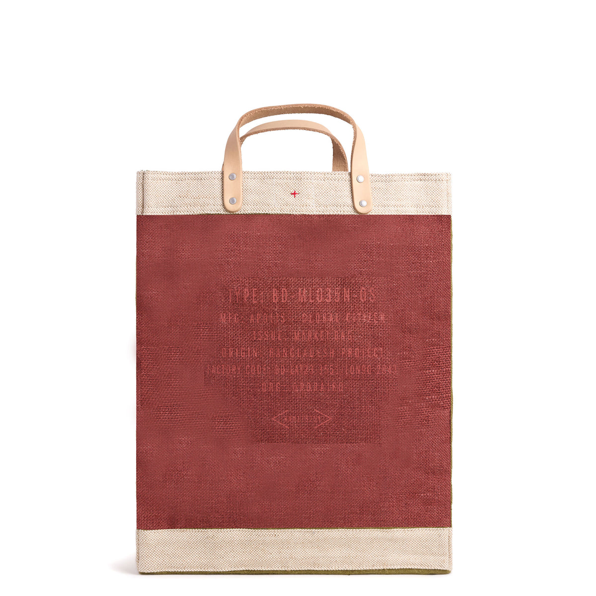 Market Bag in Cranberry "Los Angeles Coastline"