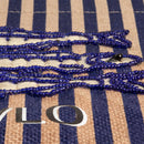 Petite Market Bag in Navy Stripe with hand-beaded glass sardines by Apolis — product view 3