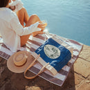 Market Tote in Cobalt "Los Angeles Coastline"