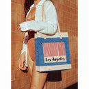 Market Tote in Cobalt "Los Angeles Stripes"