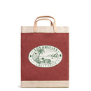 Market Bag in Cranberry "Los Angeles Coastline"