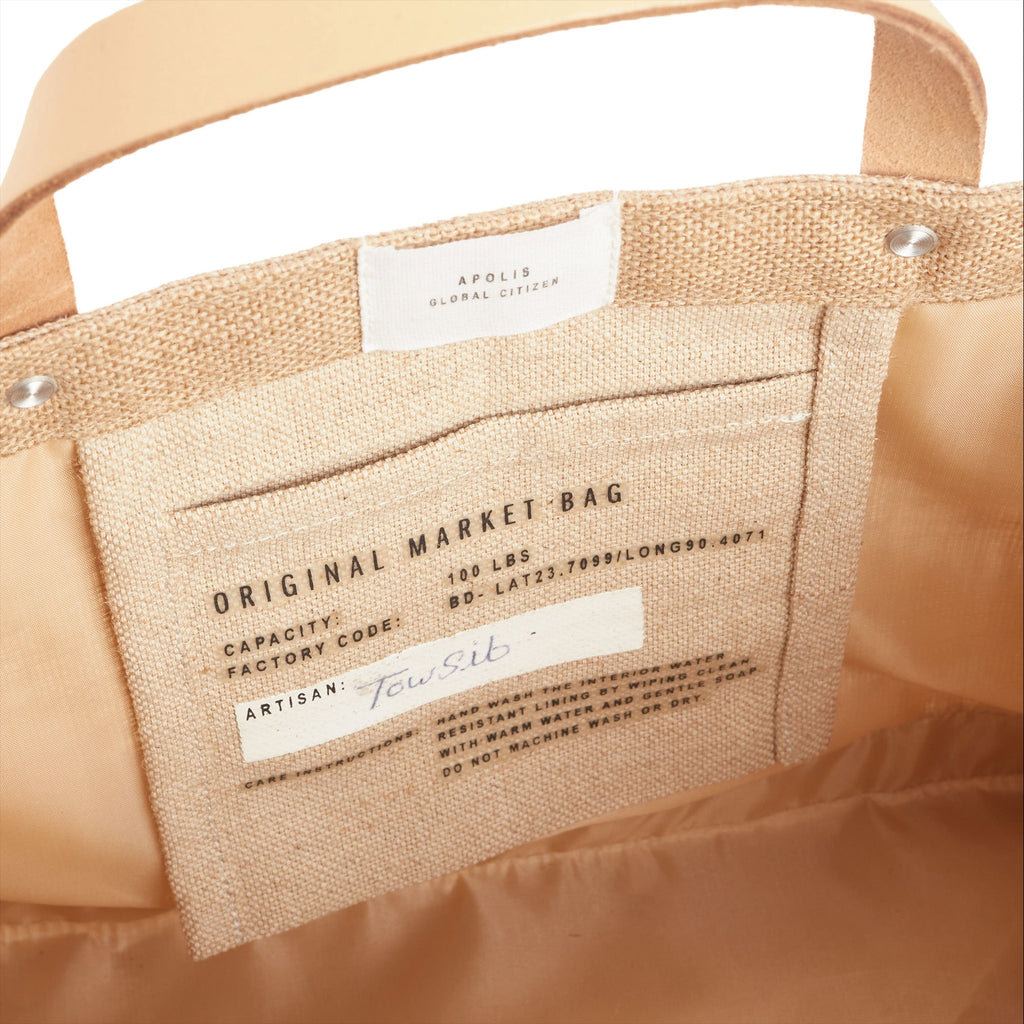 Petite Market Bag with hand-beaded glass sardines by Apolis — product view 4