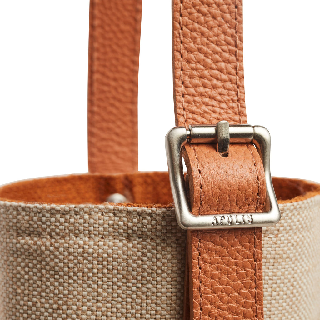 Crossbody Bottle Bag in Cognac