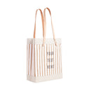 Market Tote in White Stripe