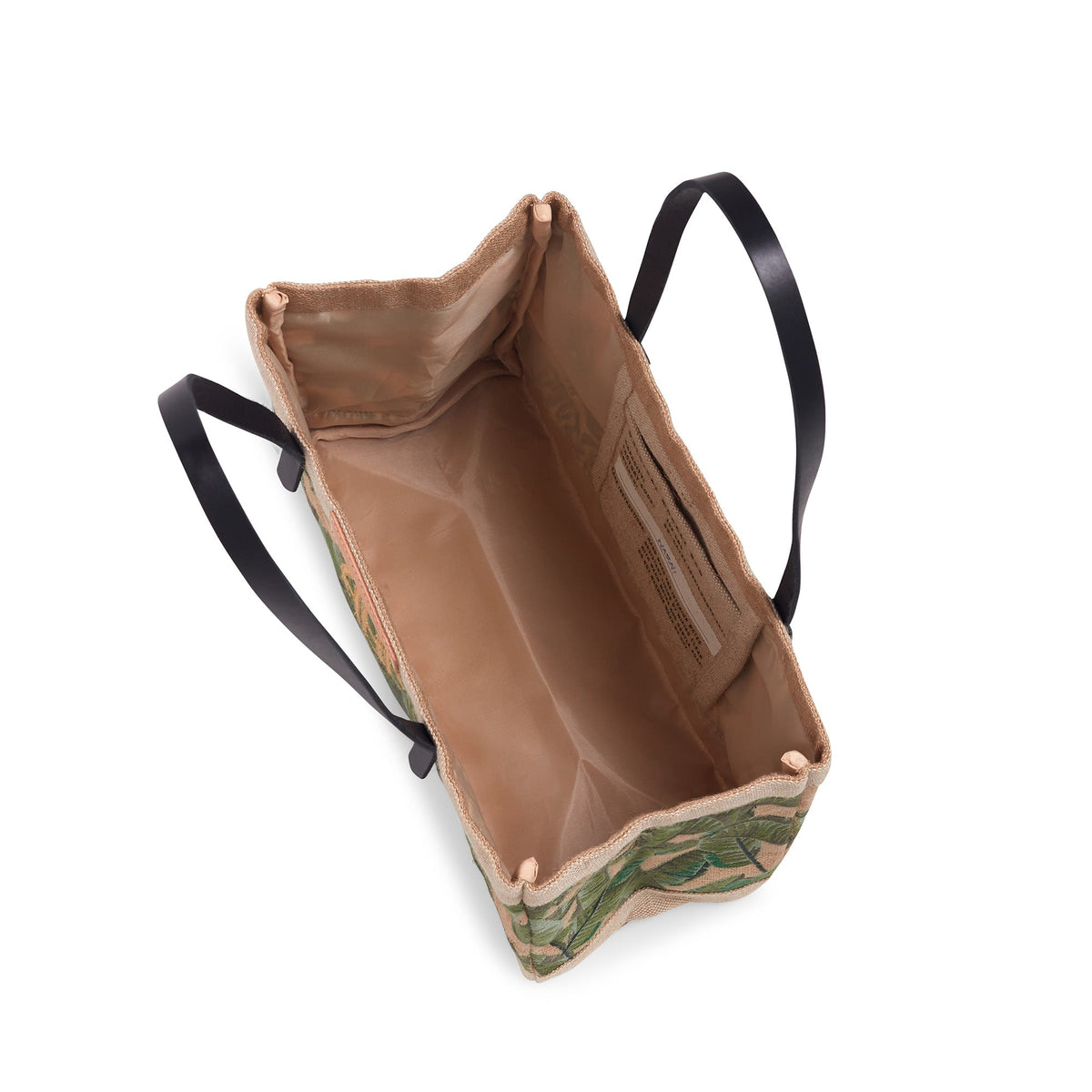 Embroidered Palm Leaf Petite Market Bag with Thin Handle PRINTED PATCH