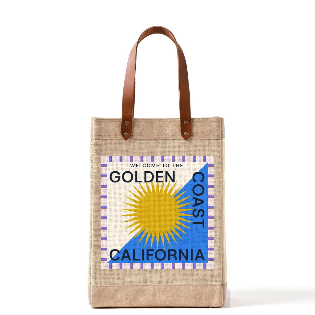 Long Handled Market Bag in Natural — Golden Coast, front