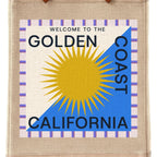 Long Handled Market Bag in Natural — Golden Coast, close-up of the Golden Coast print