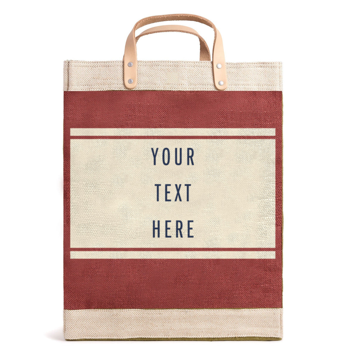 Atelier Striped Market Bag in Cranberry — Medium