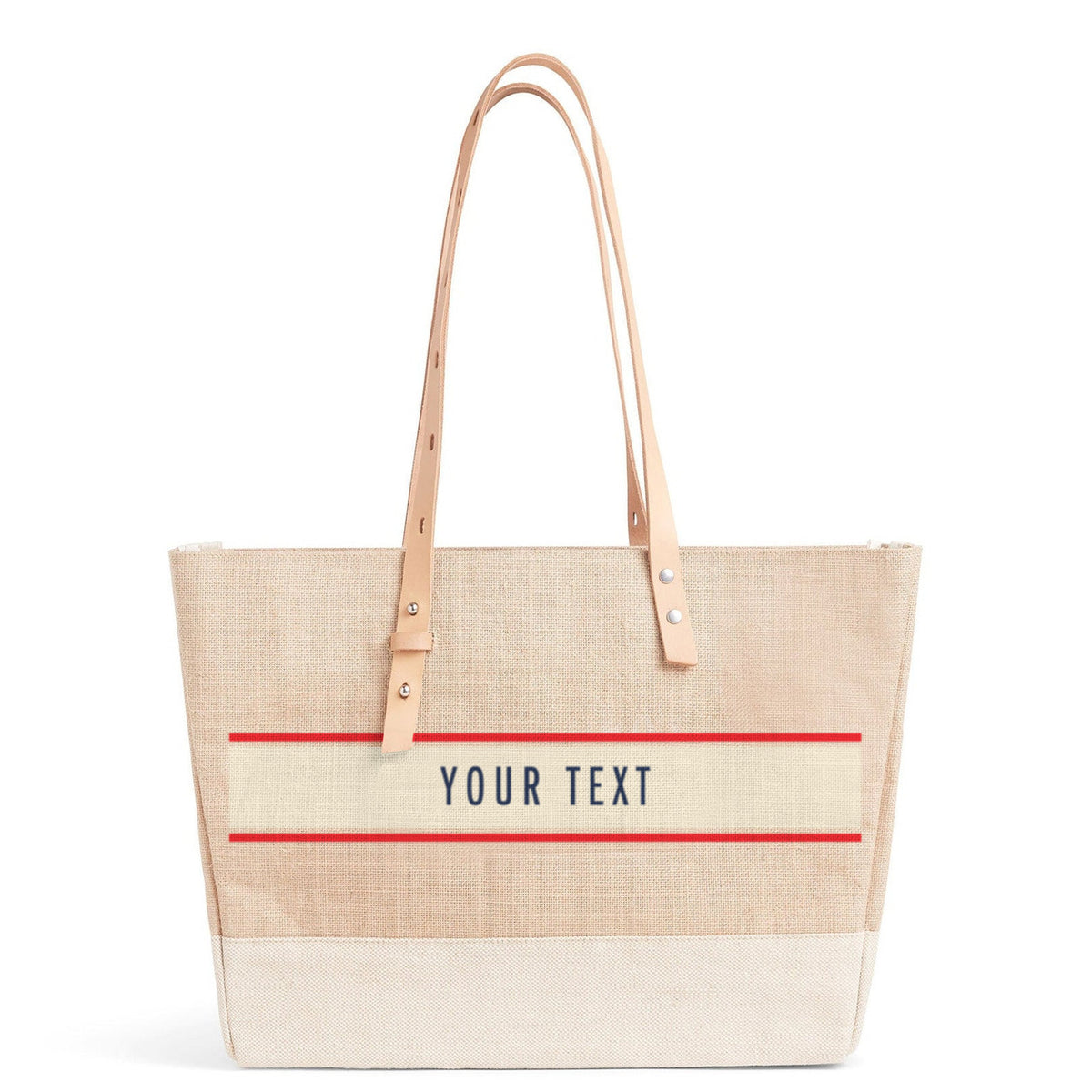 Atelier Striped Shoulder Market Bag in Natural