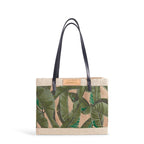 Embroidered Palm Leaf Petite Market Bag with Thin Handle PRINTED PATCH