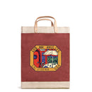 Market Bag in Cranberry "Los Angeles Postcard"